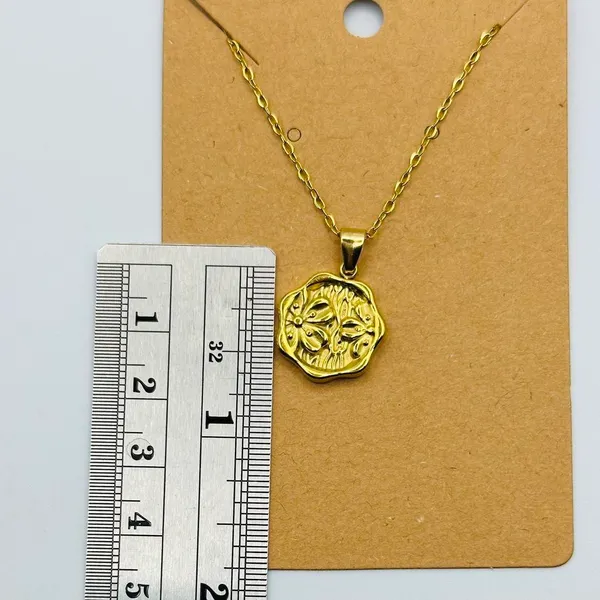 Gold Stainless Steel Pendant Necklace - Image 4