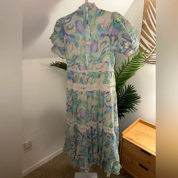 Anthropologie Love And Liberation Tiered Puff-Sleeve Maxi‎ Dress - Image 5