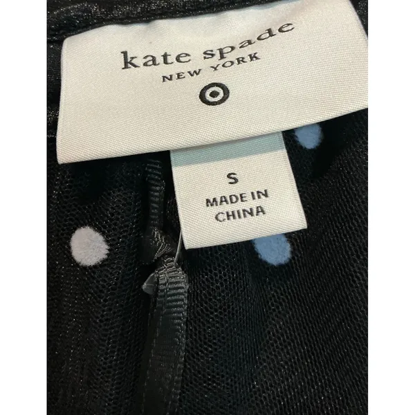 NWT Kate Spade New York Target Black‎ Polka Dot Tiered Tulle Ruffle Mini Dress S - Image 3