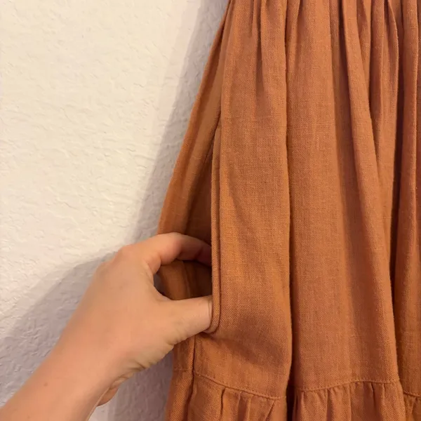 Abercrombie & Fitch Midi Dress Small Tall ST Cottagecore Smocked Tiered Pockets - Image 4