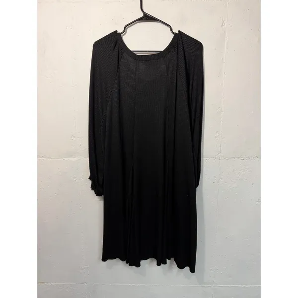 Natural Life ONE SIZE Black Dress 1/4 Length Sleeves Swing Dress - Image 6