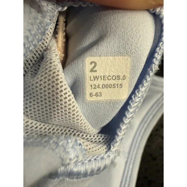 Lululemon Ebb to Street Tank Top Light‎ Blue Ribbed Cropped Camisole Size 2 flaw - Image 6