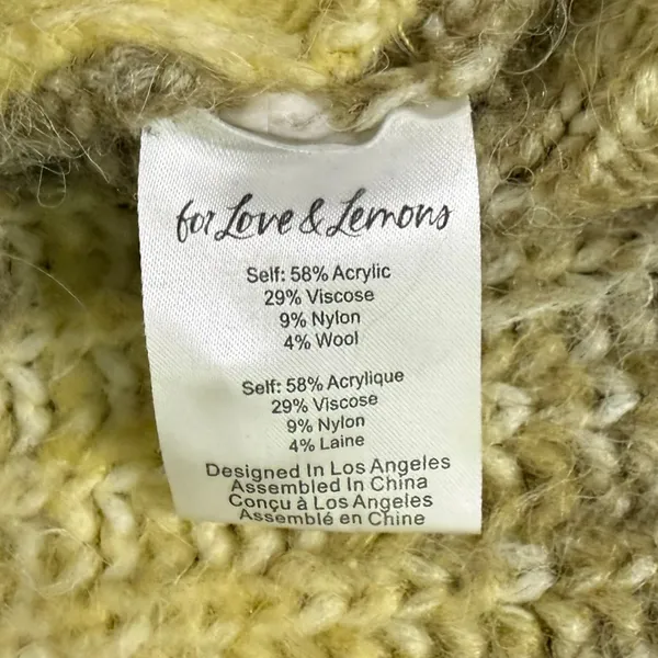 For Love & Lemons Celeste Cardigan Yellow Ombre Chunky Oversized Cardigan size M - Image 4