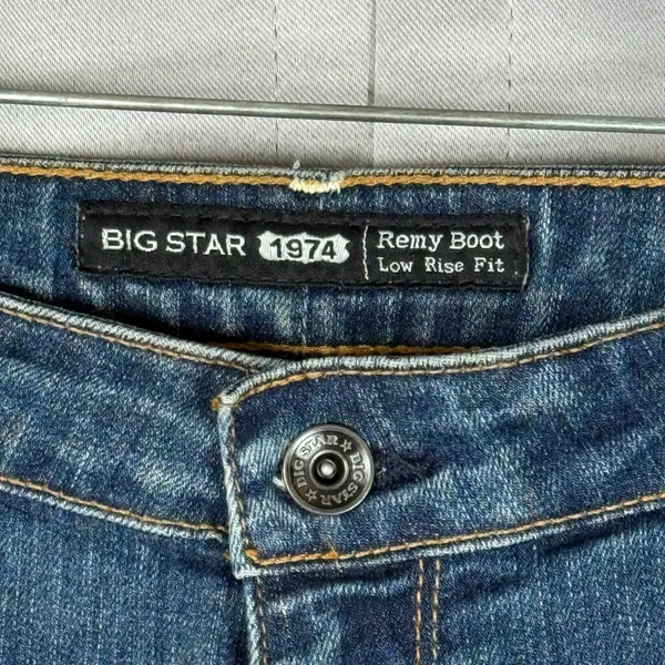 Big Star Remy Boot Jean Womens 32x32 Blue Lo Rise Denim Y2K Flare Western Casual - Image 2