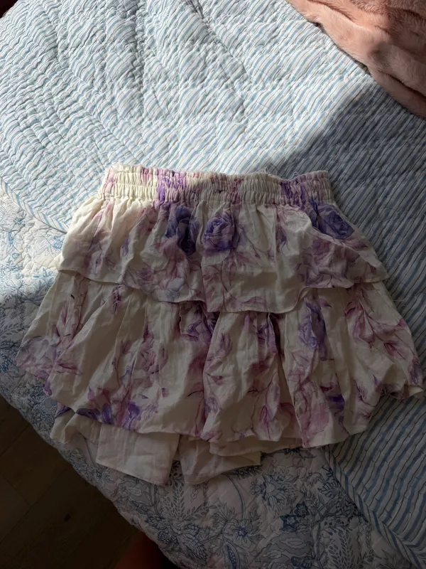 Love Shack Fancy Skirt Mini Ruffle Floral XS - Image 2