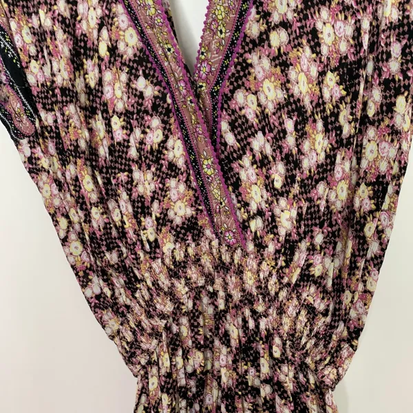 Poupette St. Barth Women's Boho Pink Fressia Amora Romper Size Small - Image 9