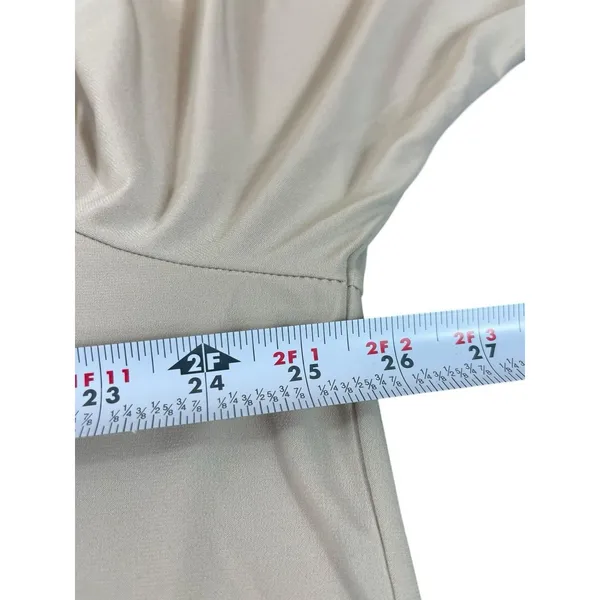 Susan Graver Artisan 2X Beige Embellished V-Neck Tunic Top Stretch 3/4 Sleeve - Image 11