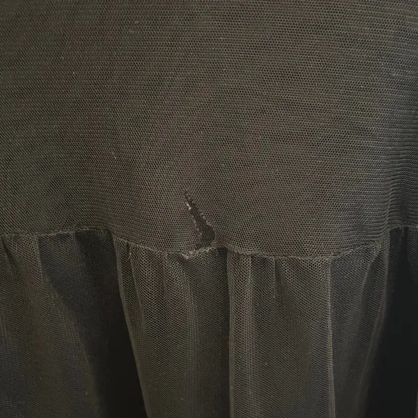 Free People‎ Black Tiered Mesh Blue Lace Trim Mini Skirt Small Ballet Vamp Goth - Image 6