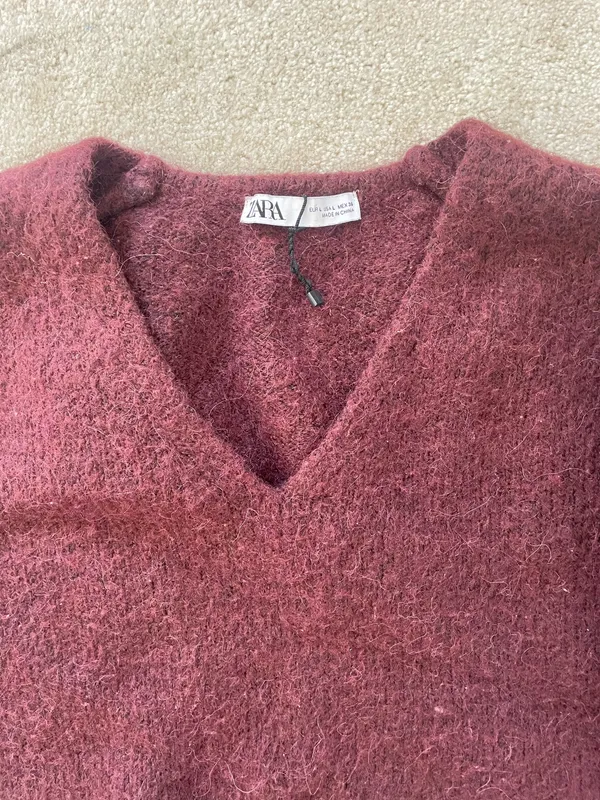 Zara maroon cropped sweater  - Image 3