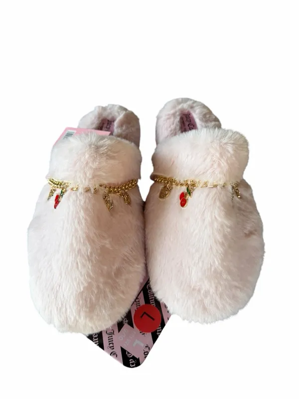 Juicy Couture NEW Women’s Kaelith Blush Faux Fur Slipper Size L (9-10) - Image 2