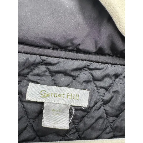 Garnet Hill Women's Quilted‎ Coat Jacket Black Sz 14 Removable Hood - Image 6