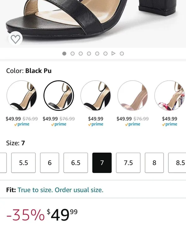 Black Leather Heels Size 7 - Image 5