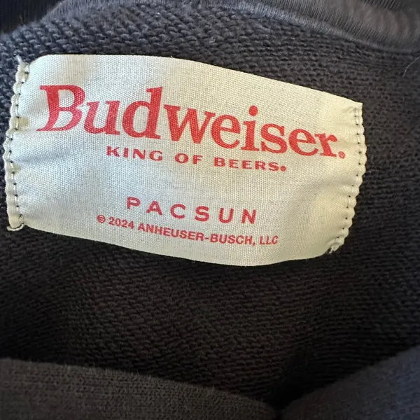 M Budweiser by PacSun King Hoodie Sweatshirt Black King of beers - Image 4