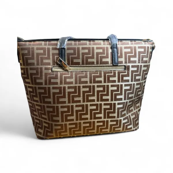 Fashion 2 Piece Bag NWT(NOT A FENDI BAG) Stylish Geometric Patterned Handbag Set - Image 9