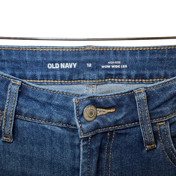Old Navy High-Rise‎ Wow Wide Leg Jeans Womens 12 Medium Dark Wash Blue Denim NWT - Image 2