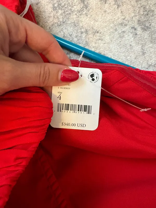 Third form red strapless dress - Image 5