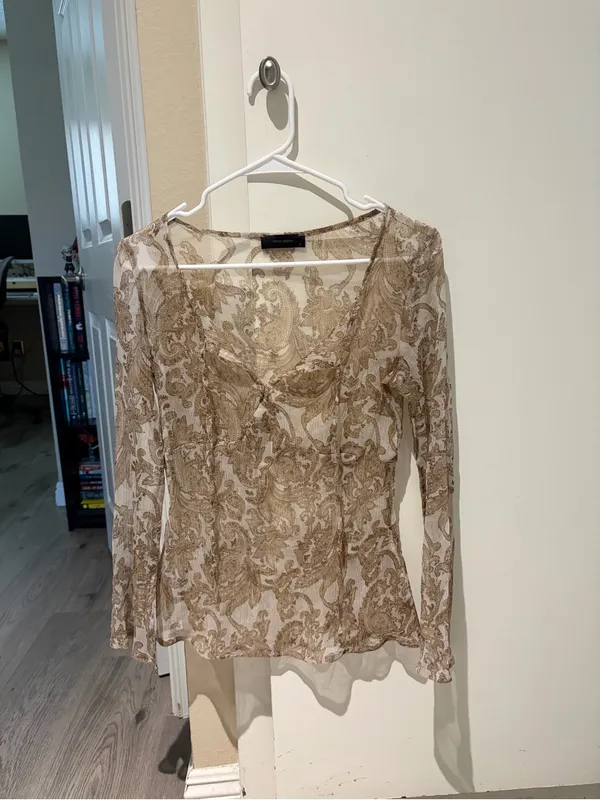 Vero moda romantic sheer Paisley Long-Sleeve top blouse - Image 6