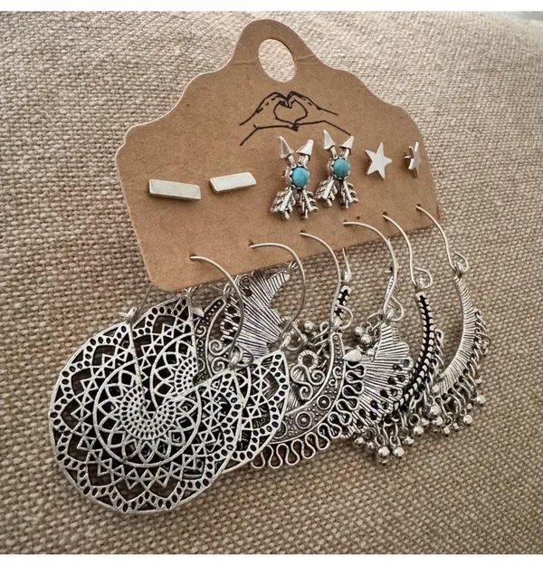 Western Earrings Silver - Image 2