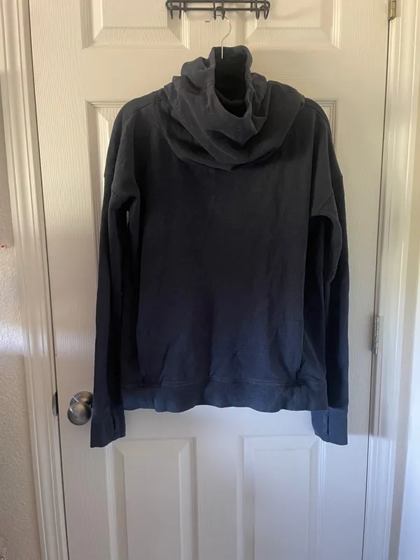 Lululemon Stress Less Hoodie Heathered Naval Blue Size 12 - Image 13