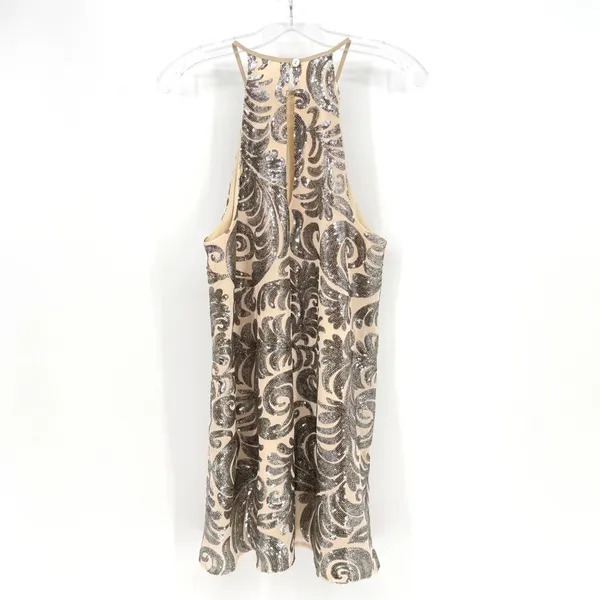 Show Me Your Mumu Gomez Mini Homecoming Dress Women M‎ Silver Sequin Party Boho - Image 10