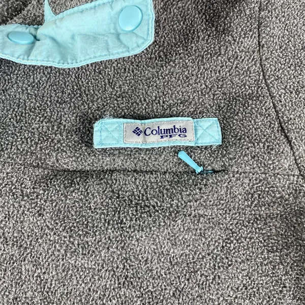 Columbia‎ 1/4 Snap Jacket Womens Small Gray T-Snap Fleece Long Sleeve Ladies - Image 3