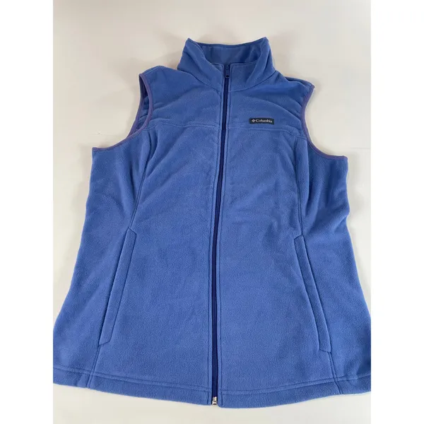 Columbia Fleece Vest Size L Periwinkle Blue Full Zip - Image 9