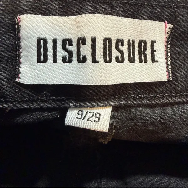 Disclosure NYC Leopard Patch Wide Leg Jeans 9/29 Black Y2K Distressed Baggy - Image 8