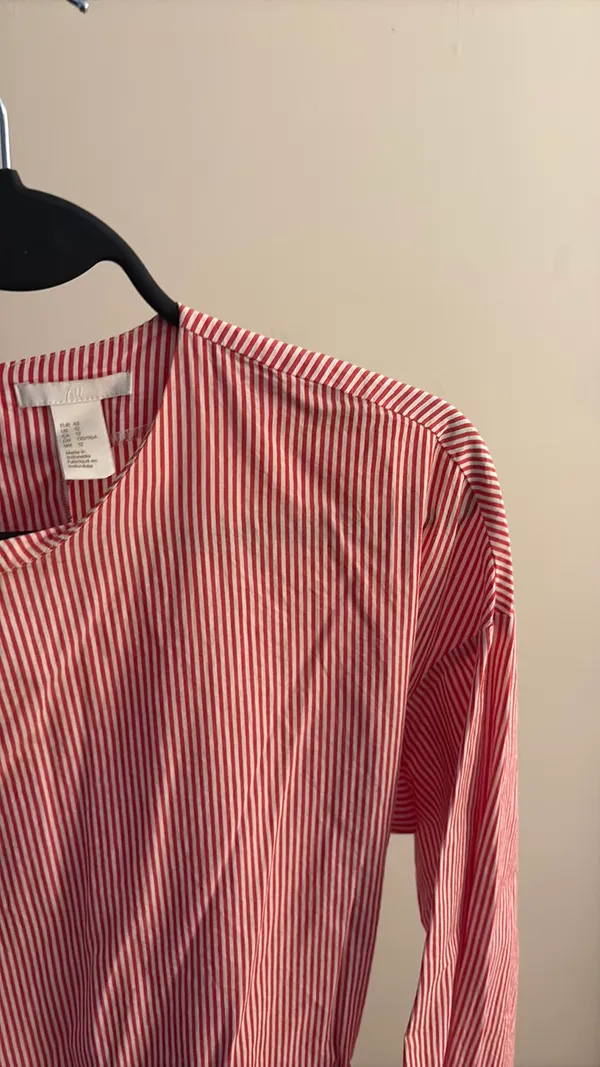H&M Red Striped Blouse - Image 3