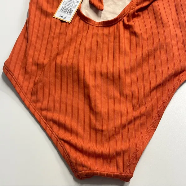 Flawed NWT One-Piece Swimsuit Orange‎ Kona Sol sz medium 8-10 bathing suit - Image 5