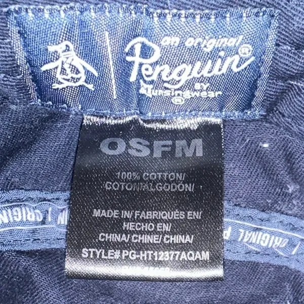 Original Penguin Navy Bucket Hat 100% Cotton OSFM Embroidered Logo‎ - Image 7