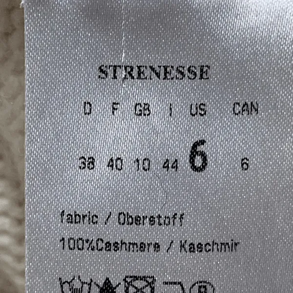 Strenesse Cream Cashmere Scoop Neck 3/4 Sleeve Sweater Knit Top Minimalist‎ 6 - Image 8