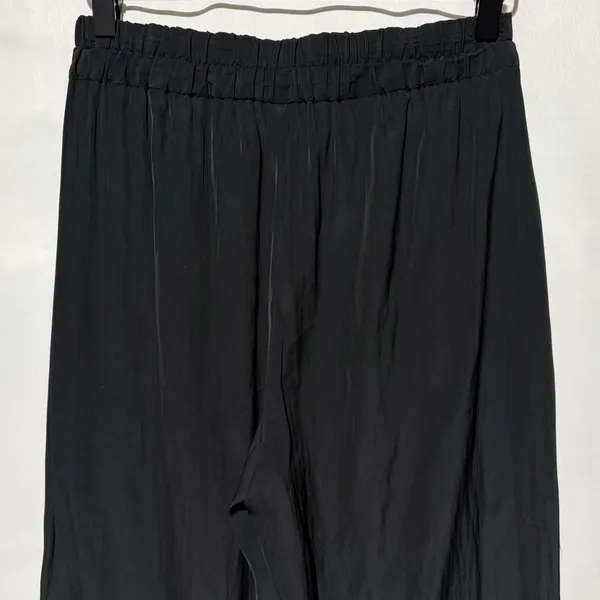 Aritzia Babaton Plisse Crinkled Satin Pull-On Pants Black Size Small - Image 10