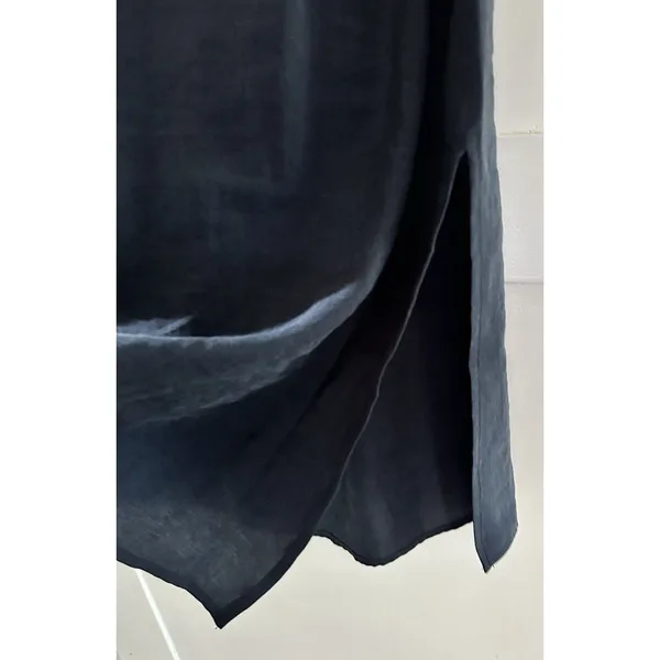 ZARA Basic Navy Blue Shirt Dress Midi Button Front Belted Womens XS - Image 7