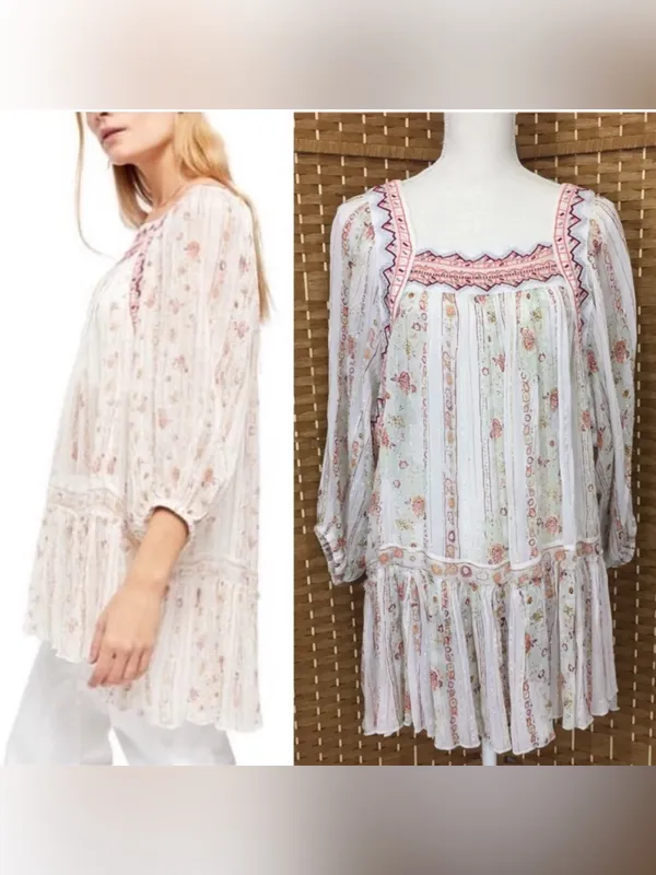 Free People Ivory Dance Magic Tunic Size Large - Image 4