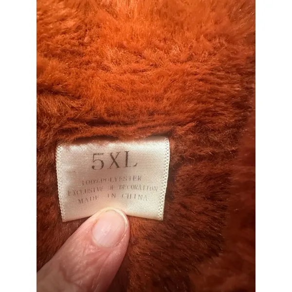 Women's Unbranded Vest Orange Faux Shearling - Image 5