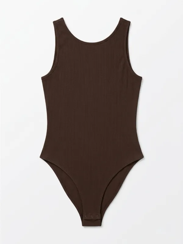 Women's Scoop Neck Bodysuit - Brown - Image 5