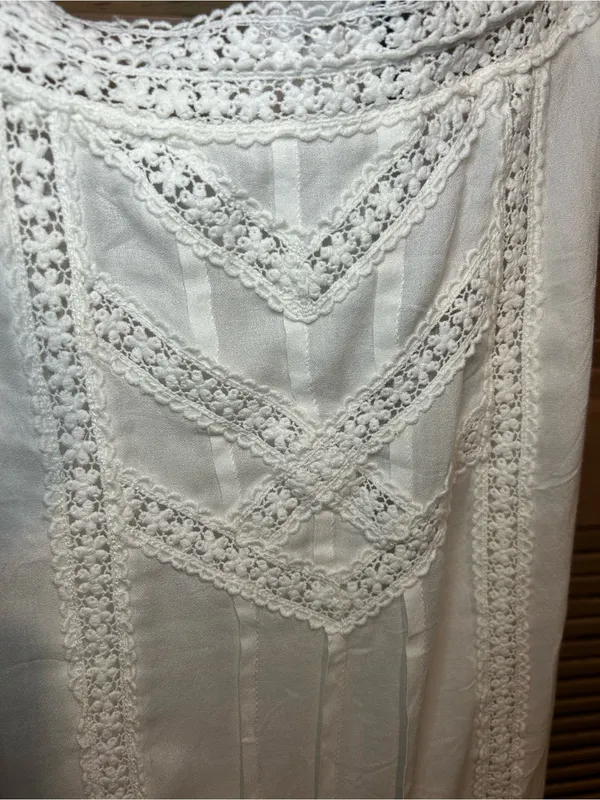 Kersh White Crochet-Trim Mini Dress NWT Size XL - Image 4