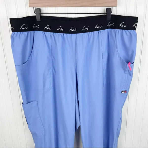 Koi Lite 720 Spirit Pant Slim Fit Scrub Pants Women's Plus Size 3X Ceil Blue - Image 3