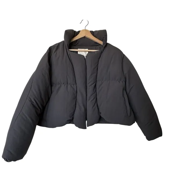 MY MUM MADE IT Bubble Open Puffer cropped gray Jacket Size S-M - Image 2