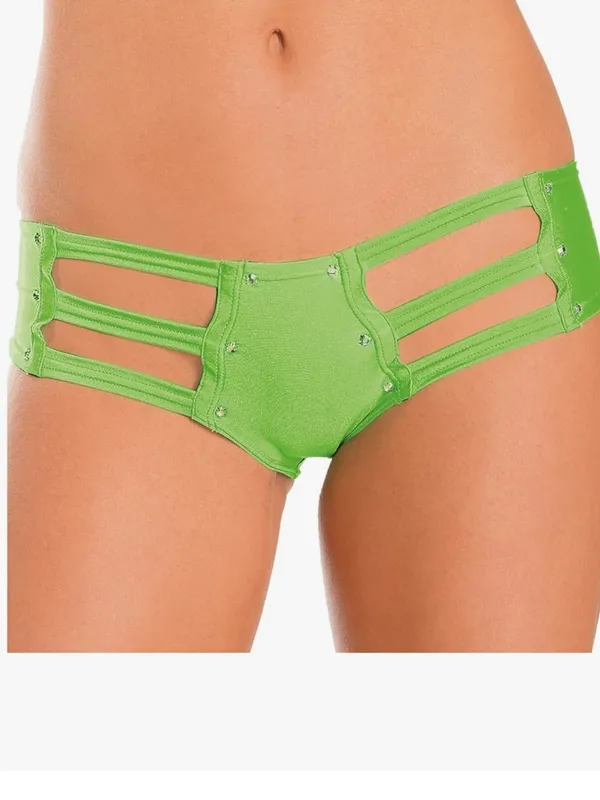 Amazon Neon Green Jeweled Strappy Dance Shorts - Image 7