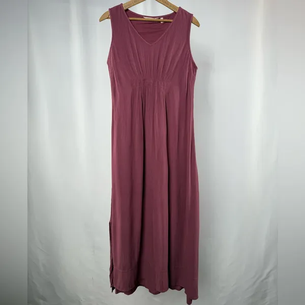 Soft‎ Surroundings Katriane Crepe Sleeveless Maxi Dress in Mauve Size Small - Image 2