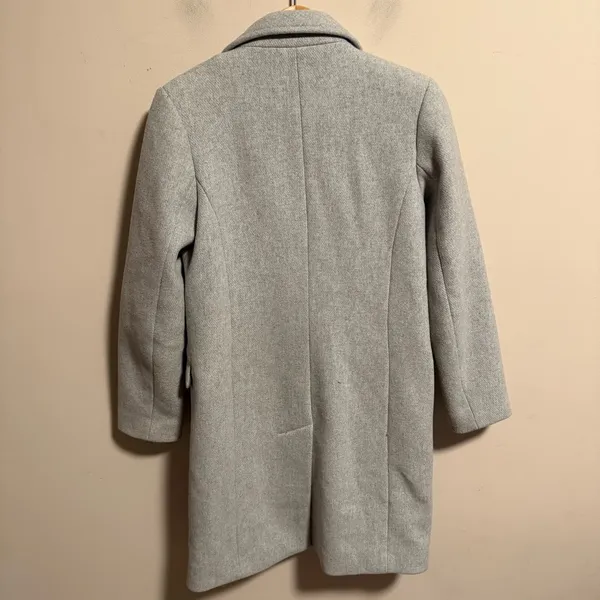 Abercrombie & Fitch Wool Blend Gray Double-Breasted Peacoat- Size XS P - Image 3