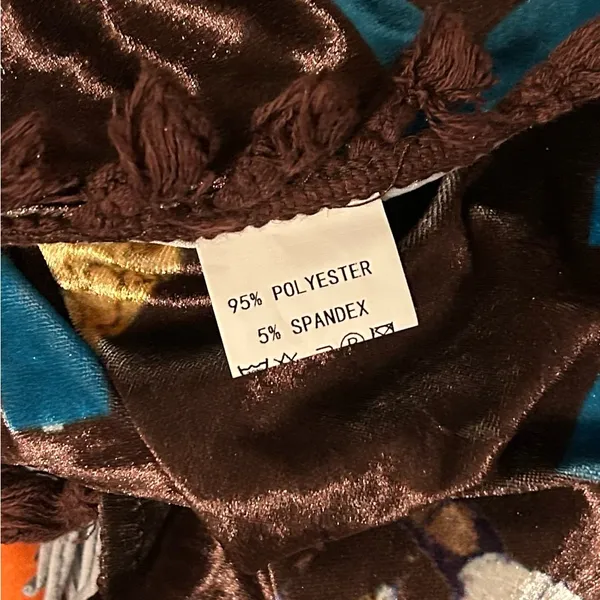 NWT Fashion U Brown Crushed Velvet Western Poncho With Tassels - Image 7