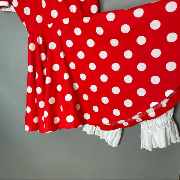 Handmade‎ Minnie Mouse Dress Halloween Costume Bloomers Red White Polka Dots - Image 4