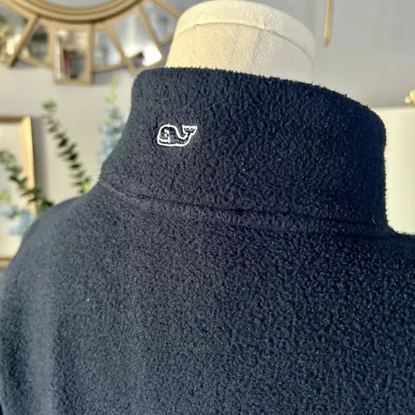 Vineyard Vines Women's Fleece 1/4 Zip Pullover Sweater Martha's Vineyard Blue M - Image 7