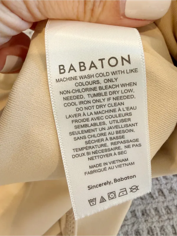 ARITZIA BABATON‎ Contour Square Neck Long sleeve Bodysuit in Nude Beige Medium - Image 6