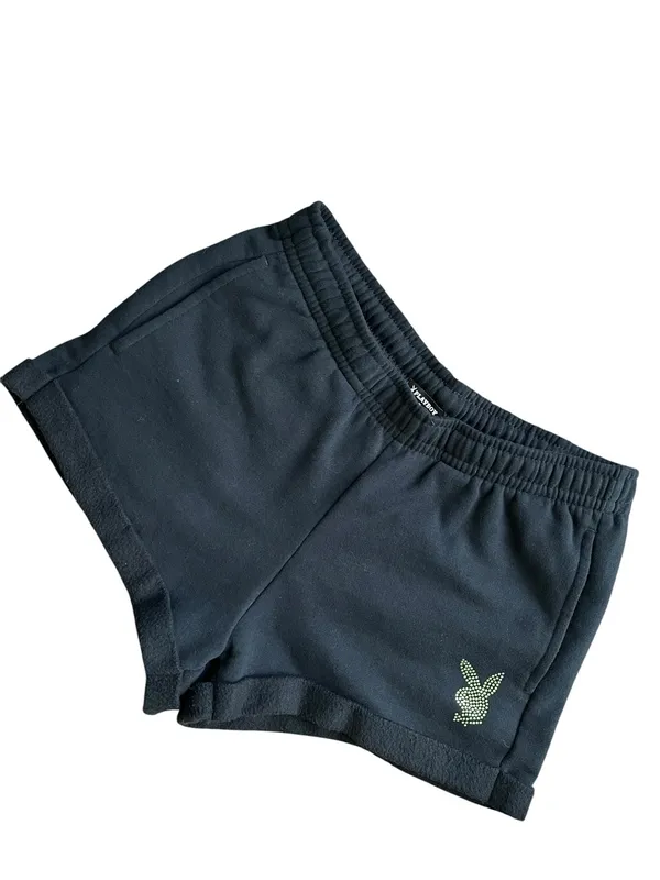 PLAYBOY by PacSun Black Sweatpants Shorts - Image 5