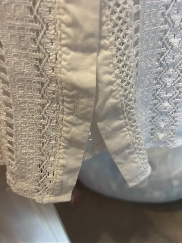 Zara White Crochet Button-Front Top - Image 5