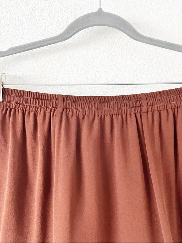 Vintage Diane von Furstenberg DVF Brown 100% Silk Pull On Skirt - Image 3