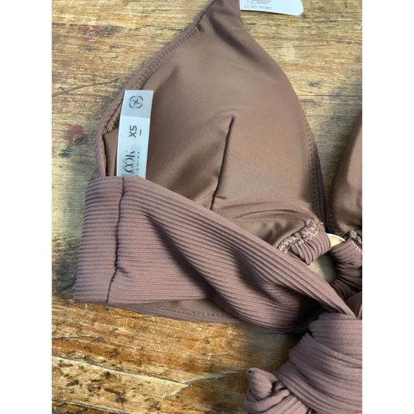 Berlook Dark Coffee‎ Back Tie Bikini NWT size xs Brown - Image 6
